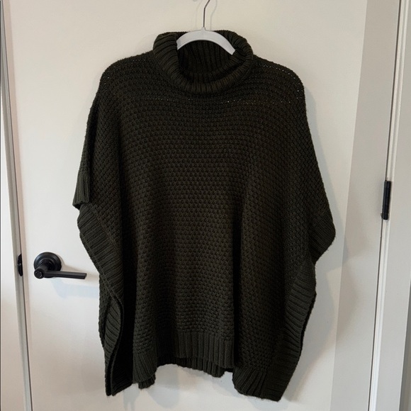 Forever 21 Olive Cowl Neck Poncho Sweater - Picture 1 of 7